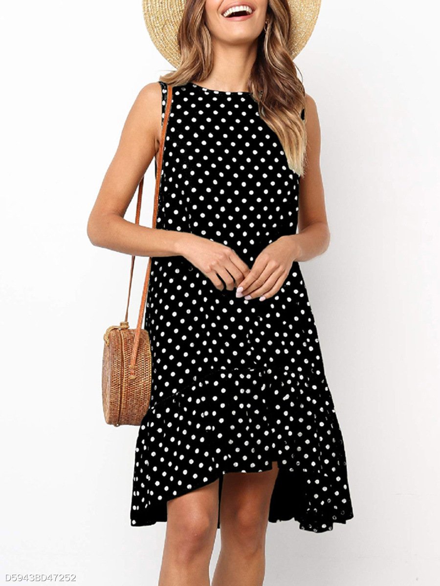 Casaul Polka Dot Elegant Mini Dress PS87
